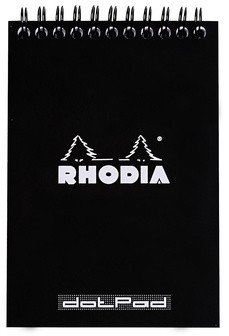 Блокнот Rhodia Classic на спирали, A6, точка, 80 г, черный Блокнот Rhodia Classic на спирали, A6, точка, 80 г, черный