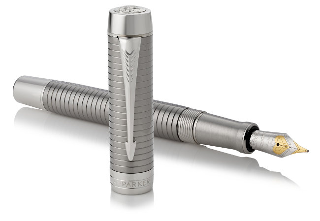 Перьевая ручка Parker Duofold F308 Prestige Centennial Ruthenium Chiselled CT Перьевая ручка Parker Duofold F308 Prestige Centennial Ruthenium Chiselled CT