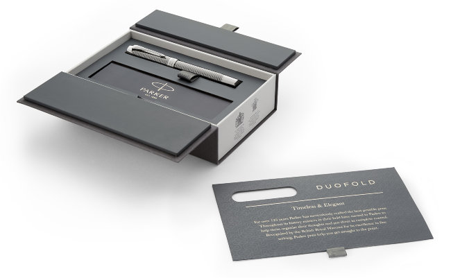 Перьевая ручка Parker Duofold F308 Prestige Centennial Ruthenium Chiselled CT Перьевая ручка Parker Duofold F308 Prestige Centennial Ruthenium Chiselled CT