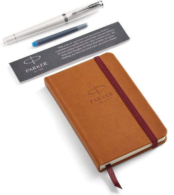 Набор: Перьевая ручка Parker Urban Premium Pearl Metal CT, блокнот, подарочная коробка Набор: Перьевая ручка Parker Urban Premium Pearl Metal CT, блокнот, подарочная коробка