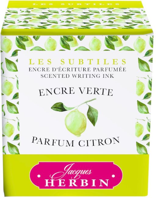 Ароматизированные чернила в банке Herbin, 30 мл, Зеленый, Лимон  Ароматизированные чернила в банке Herbin, 30 мл, Зеленый, Лимон