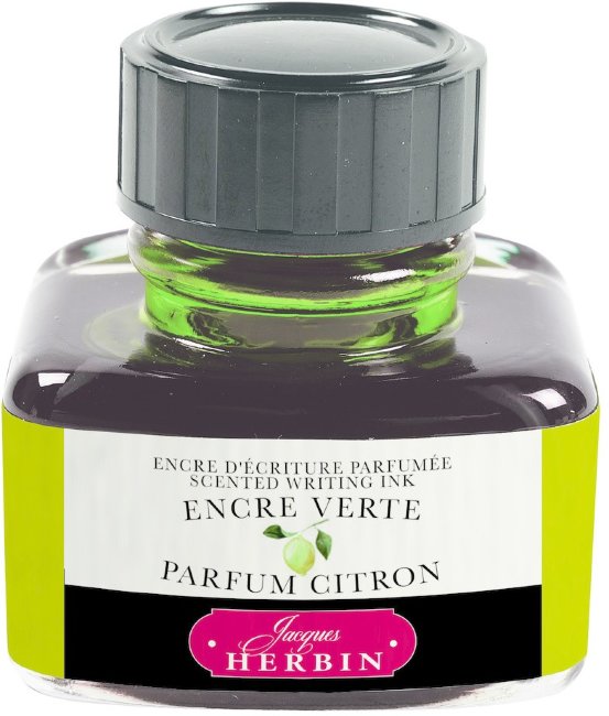 Ароматизированные чернила в банке Herbin, 30 мл, Зеленый, Лимон  Ароматизированные чернила в банке Herbin, 30 мл, Зеленый, Лимон