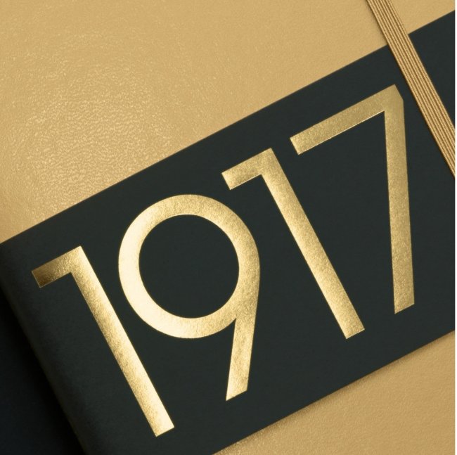 Записная книжка Leuchtturm A5 (в линейку), юбилейное издание 1917, 251 стр., твердая обложка, золотая