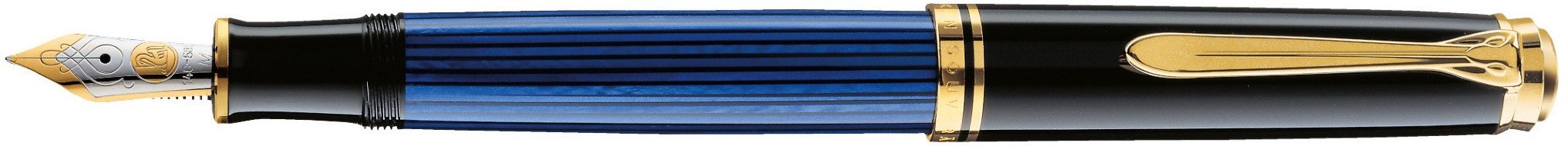 Перьевая ручка Pelikan Souveraen M 400, черный/синий, подарочная коробка