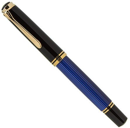 Перьевая ручка Pelikan Souveraen M 400, черный/синий, подарочная коробка Перьевая ручка Pelikan Souveraen M 400, черный/синий, подарочная коробка