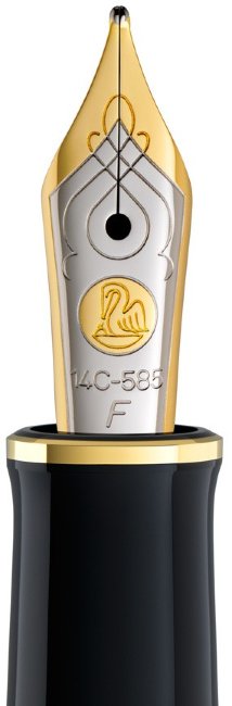 Перьевая ручка Pelikan Souveraen M 400, черный/синий, подарочная коробка Перьевая ручка Pelikan Souveraen M 400, черный/синий, подарочная коробка