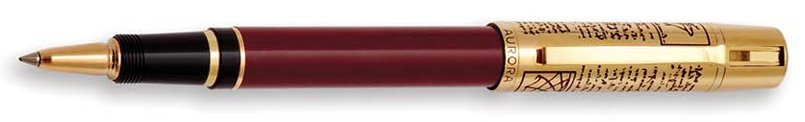 Ручка чернильная (роллер) Aurora Limited Edition Leonardo da Vinci (бордовый лак, золото)