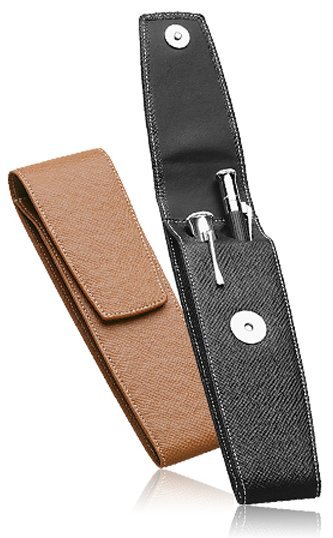 Пенал для двух ручек Graf von Faber-Castell кожаный, коричневый Пенал для двух ручек Graf von Faber-Castell кожаный, коричневый