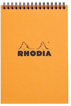 Блокнот Rhodia Classic на спирали, A5, клетка, 80 г, оранжевый