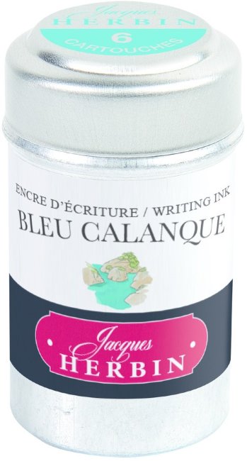 Картриджи для перьевых ручек Herbin, Bleu calanque аквамарин, 6 шт Картриджи для перьевых ручек Herbin, Bleu calanque аквамарин, 6 шт