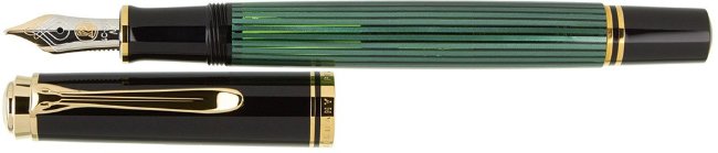 Перьевая ручка Pelikan Souveraen M 400, черный зеленый, подарочная коробка