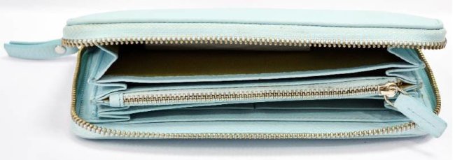 Бумажник Cross Spanish Summer кожаный женский на молнии Sky Blue Бумажник Cross Spanish Summer кожаный женский на молнии Sky Blue