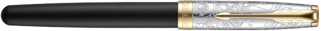 Перьевая ручка Parker Sonnet SE18 Impression Matte Black GT F, подарочная коробка 