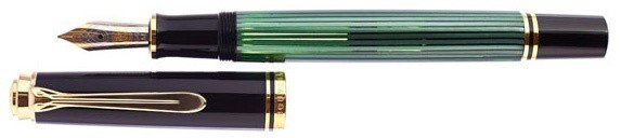 Перьевая ручка Pelikan Souveraen M 600, черный/зеленый, подарочная коробка