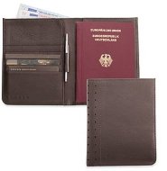 Кожаное портмоне Cross / футляр для паспорта, мужской, коричневый, мини-ручка в комплекте