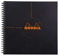 Блокнот Rhodia Classic Reverse Book на спирали, 21х21, клетка, 80 г, черный