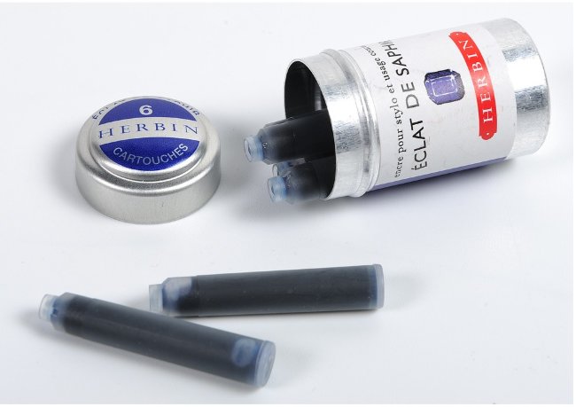 Картриджи для перьевых ручек Herbin, Eclat de saphir синий сапфир, 6 шт Картриджи для перьевых ручек Herbin, Eclat de saphir синий сапфир, 6 шт