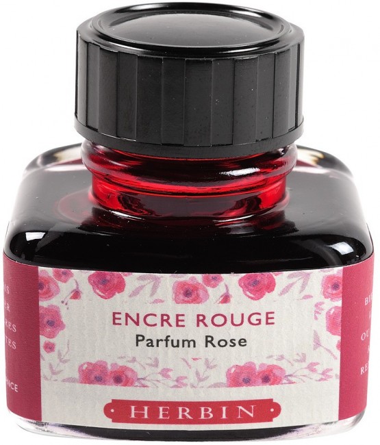 Ароматизированные чернила в банке Herbin, 30 мл, Красный, Роза