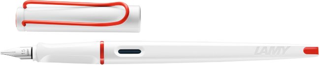 Комплект: перьевая ручка Lamy 015 joy, 3 запасных пера и картриджи, красно-белый