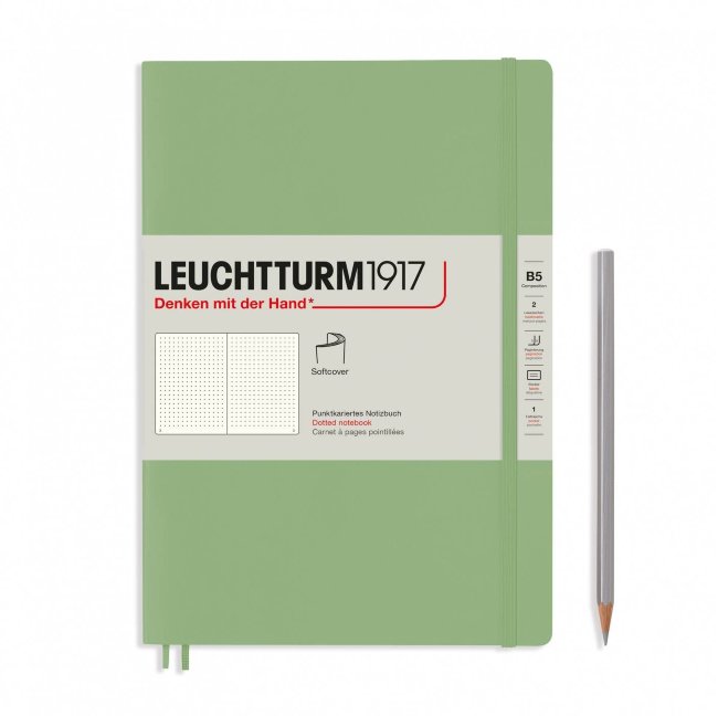 Записная книжка Leuchtturm Composition В5 (в точку), 123 стр., мягкая обложка, пастельно-зеленая Записная книжка Leuchtturm Composition В5 (в точку), 123 стр., мягкая обложка, пастельно-зеленая