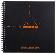 Блокнот Rhodia Classic Reverse Book на спирали, 21х21, точка, 80 г, черный