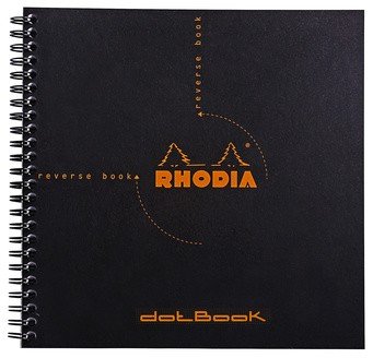 Блокнот Rhodia Classic Reverse Book на спирали, 21х21, точка, 80 г, черный Блокнот Rhodia Classic Reverse Book на спирали, 21х21, точка, 80 г, черный