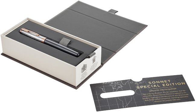 Роллер Parker Sonnet SE18 Stratum Grey PGT F, подарочная коробка