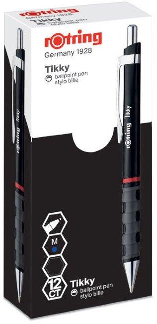 Ручка шариковая Rotring TIKKY 1904629 цвет черный, 12 штук Ручка шариковая Rotring TIKKY 1904629 цвет черный, 12 штук