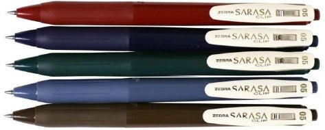 Ручки гелевые Zebra Sarasa Clip Vintage автоматические (5 штук)