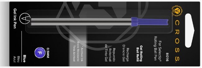 Стержень Cross для ручки-роллера стандартный, тонкий, синий Стержень Cross для ручки-роллера стандартный, тонкий, синий