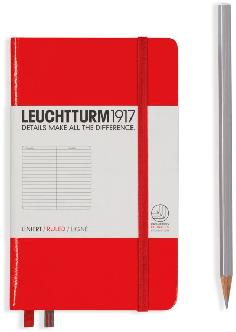Записная книжка Leuchtturm A6 (в линейку), 187 стр., твердая обложка, красная Записная книжка Leuchtturm A6 (в линейку), 187 стр., твердая обложка, красная