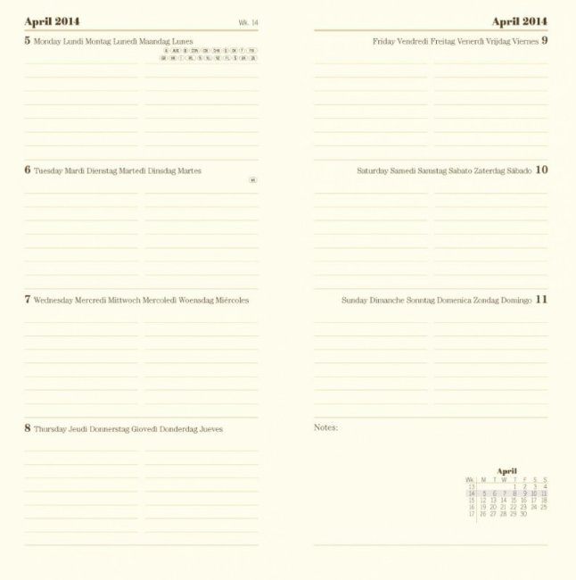 Еженедельник Letts BAROQUE, 166 х 82 мм, бежевый