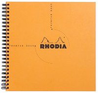 Блокнот Rhodia Classic Reverse Book на спирали, 21х21, клетка, 80 г, оранжевый