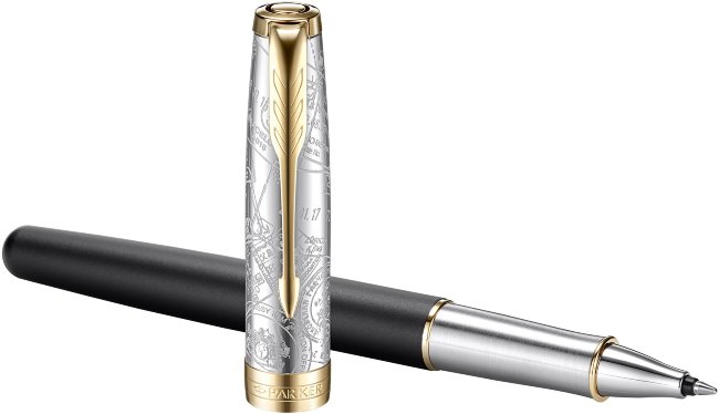 Роллер Parker Sonnet SE18 Impression Mate Black GT F, подарочная коробка Роллер Parker Sonnet SE18 Impression Mate Black GT F, подарочная коробка