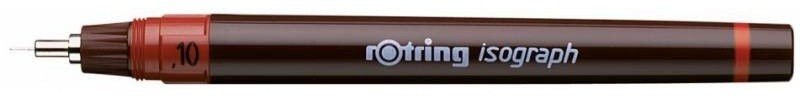 Изограф Rotring 1903394 0.1 мм, корпус бордовый