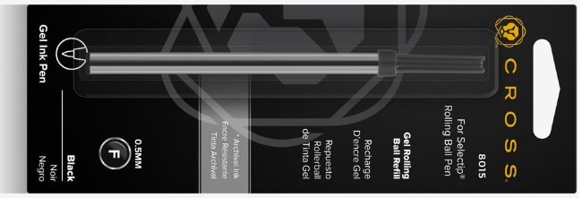 Стержень Cross для ручки-роллера стандартный, тонкий, черный Стержень Cross для ручки-роллера стандартный, тонкий, черный