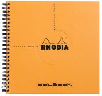 Блокнот Rhodia Classic Reverse Book на спирали, 21х21, точка, 80 г, оранжевый