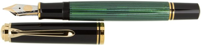 Перьевая ручка Pelikan Souveraen M 800, черный/зеленый, подарочная коробка