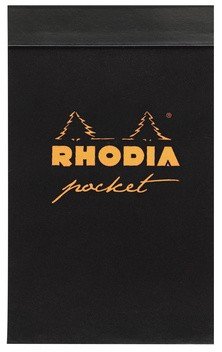 Карманный блокнот Rhodia Pocket Pad, 7,5х12, клетка, 80 г, черный Карманный блокнот Rhodia Pocket Pad, 7,5х12, клетка, 80 г, черный
