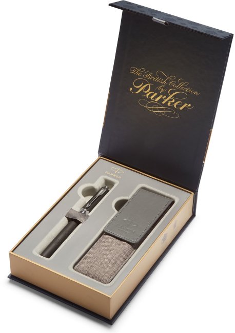 Подарочный набор: ручка 5й пишущий узел Parker Ingenuity L Black Rubber + чехол для ручки Подарочный набор: ручка 5й пишущий узел Parker Ingenuity L Black Rubber + чехол для ручки