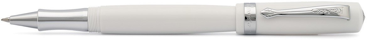 Ручка гелевая (роллер) Student 0.7мм белый корпус с хромированными вставками