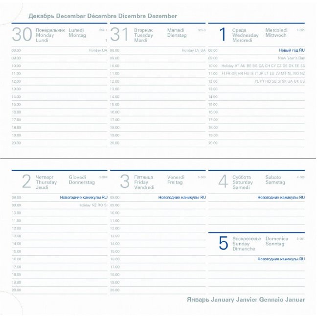 Еженедельник Letts MILANO A6, черный