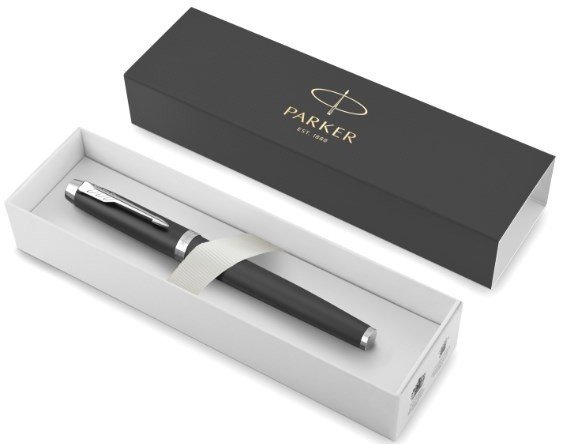 Ручка роллер Parker IM Essential T319 Matte Black CT F черные чернила Ручка роллер Parker IM Essential T319 Matte Black CT F черные чернила