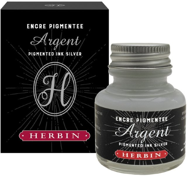 Декоративная тушь Herbin, 30 мл, Серебристый Декоративная тушь Herbin, 30 мл, Серебристый