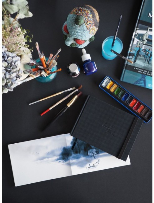 Альбом для акварели Rhodia Touch в твердой обложке, 21х21 см, 300 г, черный Альбом для акварели Rhodia Touch в твердой обложке, 21х21 см, 300 г, черный