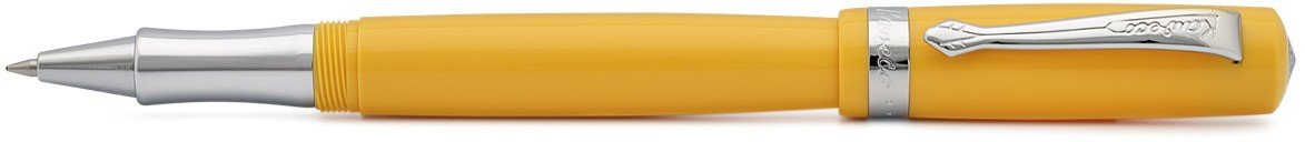 Ручка гелевая (роллер) Student 0.7мм жёлтый корпус с хромированными вставками