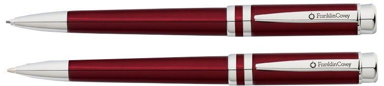Набор Franklin Covey Freemont: шариковая ручка, карандаш 0.9мм, Red/Chrome, упаковка b2b