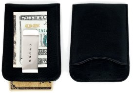 Кожаный футляр Cross для визитных и кредитных карточек с зажимом для банкнот,  черный