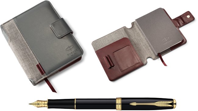 Подарочный набор: перьевая ручка Parker Sonnet Laque Black GT + записная книжка Подарочный набор: перьевая ручка Parker Sonnet Laque Black GT + записная книжка