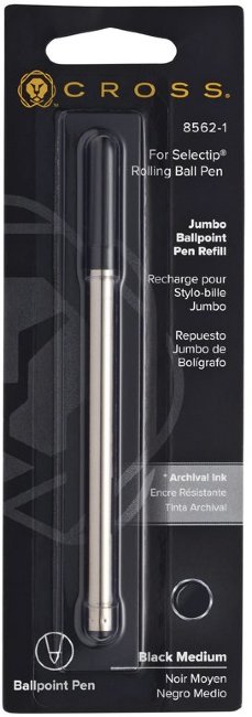 Стержень Cross шариковый "Jumbo" для роллера Selectip, средний, черный, блистер Стержень Cross шариковый "Jumbo" для роллера Selectip, средний, черный, блистер